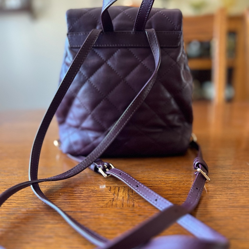 Kate Spade Quilted Backpack with Diamond Pattern - Picture 4 of 13